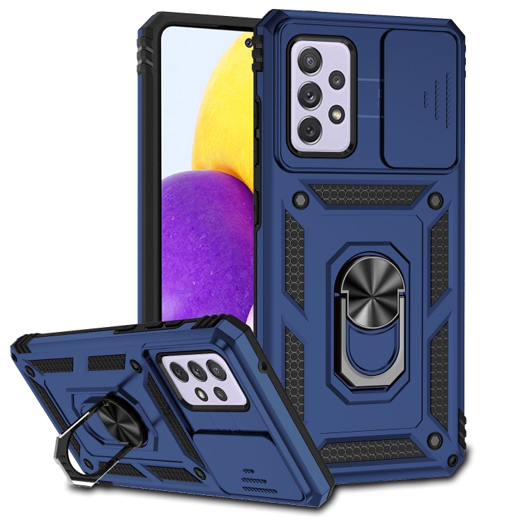 

For Samsung Galaxy A52 5G / 4G Sliding Camshield Holder Phone Case(Blue)