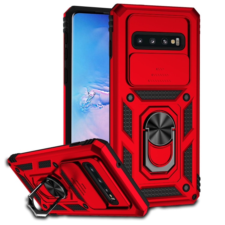 

For Samsung Galaxy S10 Sliding Camshield Holder Phone Case(Red)