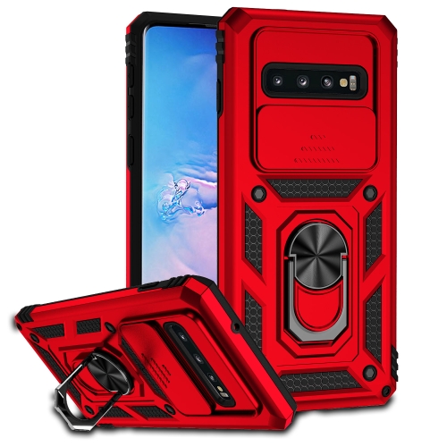 

For Samsung Galaxy S10+ Sliding Camshield Holder Phone Case(Red)