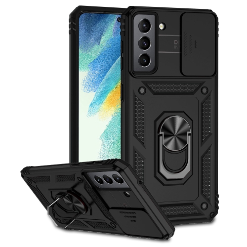 

For Samsung Galaxy S21 FE 5G Sliding Camshield Holder Phone Case(Black)