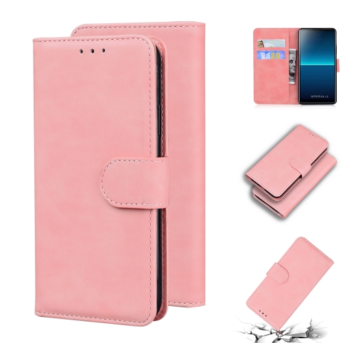 

For Sony Xperia L4 Skin Feel Pure Color Flip Leather Phone Case(Pink)