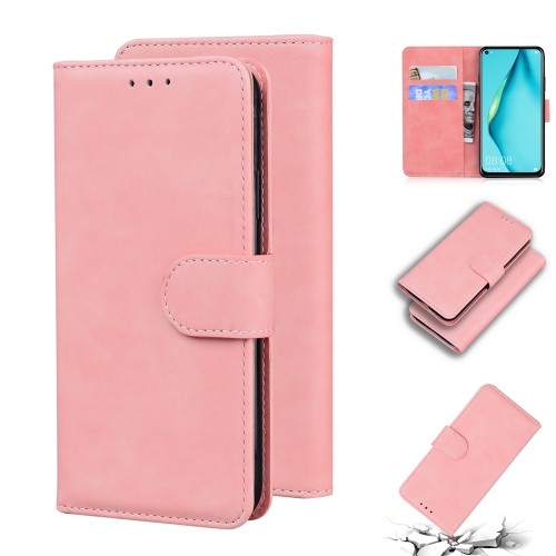 

For Huawei P40 lite / nova 6 SE / nova 7i Skin Feel Pure Color Flip Leather Phone Case(Pink)
