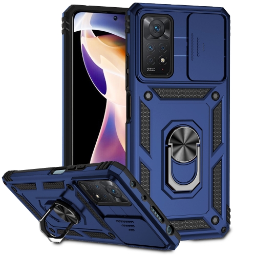 

For Xiaomi Redmi Note 11 Pro Global Sliding Camshield Holder Phone Case(Blue)