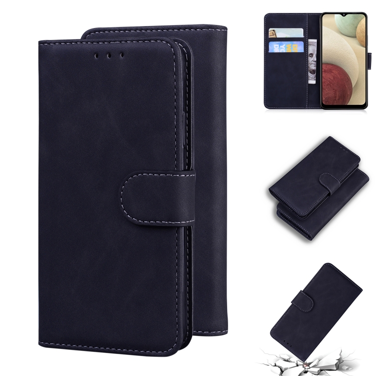 

For Samsung Galaxy A22 4G Skin Feel Pure Color Flip Leather Phone Case(Black)