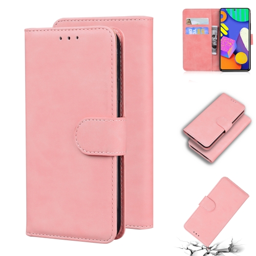 

For Samsung Galaxy M62 / F62 Skin Feel Pure Color Flip Leather Phone Case(Pink)