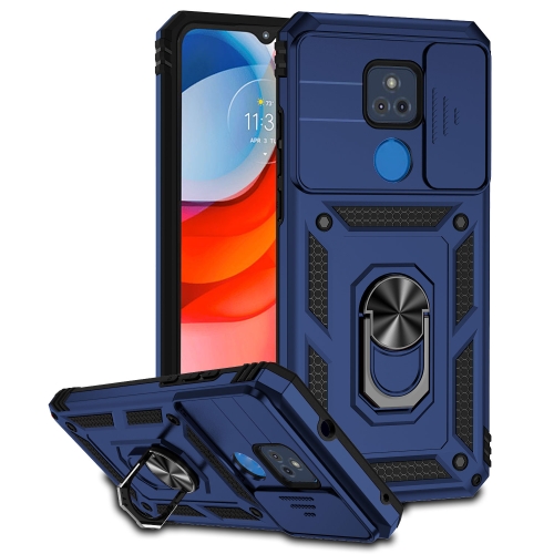 

For Motorola Moto G Play Sliding Camshield Holder Phone Case(Blue)