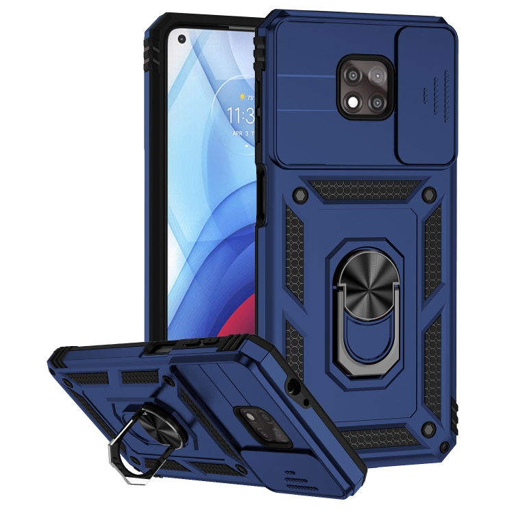 

For Motorola Moto G Power 2021 Sliding Camshield Holder Phone Case(Blue)