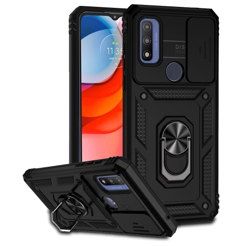 

For Motorola Moto G Pure Sliding Camshield Holder Phone Case(Black)