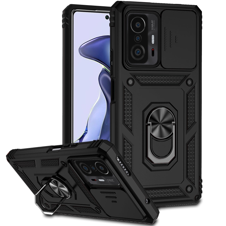 

For Xiaomi Mi 11T Sliding Camshield Holder Phone Case(Black)