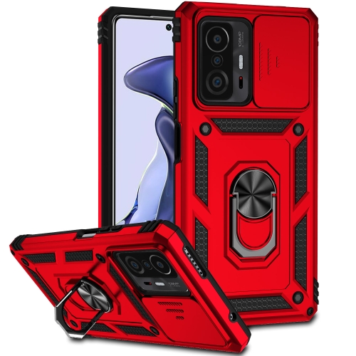 

For Xiaomi Mi 11T Sliding Camshield Holder Phone Case(Red)