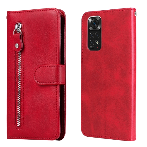 

For Xiaomi Redmi Note 11 4G(Global)/Redmi Note 11s 4G(Global) Fashion Calf Texture Zipper Horizontal Flip Leather Case(Red)