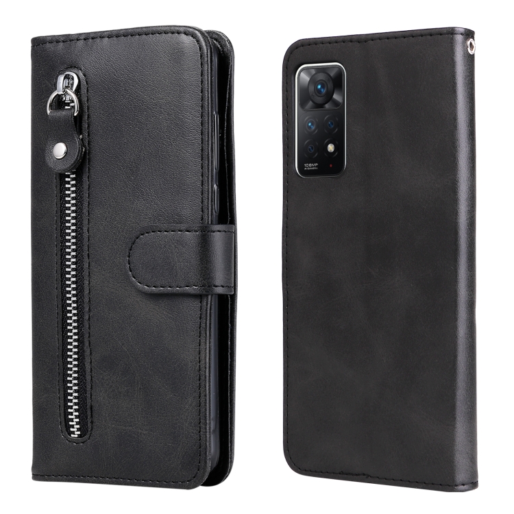 

For Xiaomi Redmi Note 11 Pro 4G/Redmi Note 11 Pro 5G(Global)/Redmi Note 11E Pro Fashion Calf Texture Zipper Horizontal Flip Leather Case(Black)