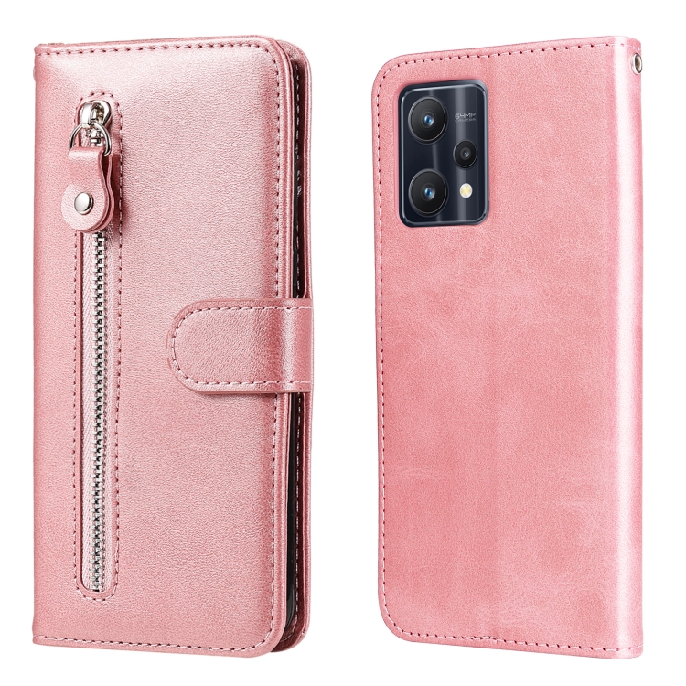 

For OPPO Realme 9 Pro/Realme V25 Fashion Calf Texture Zipper Horizontal Flip Leather Case(Rose Gold)