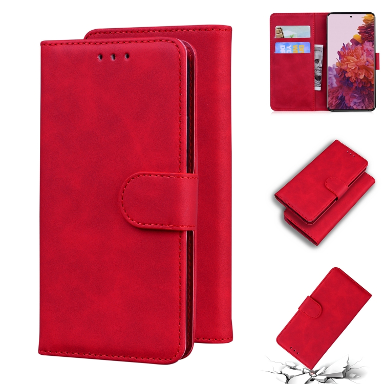 

For Samsung Galaxy S21 Ultra 5G Skin Feel Pure Color Flip Leather Phone Case(Red)