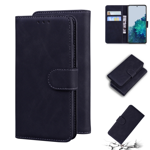 

For Samsung Galaxy S22+ 5G Skin Feel Pure Color Flip Leather Phone Case(Black)