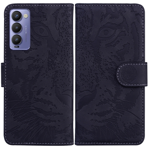 

For Tecno Camon 18 / 18P Tiger Embossing Pattern Horizontal Flip Leather Phone Case(Black)