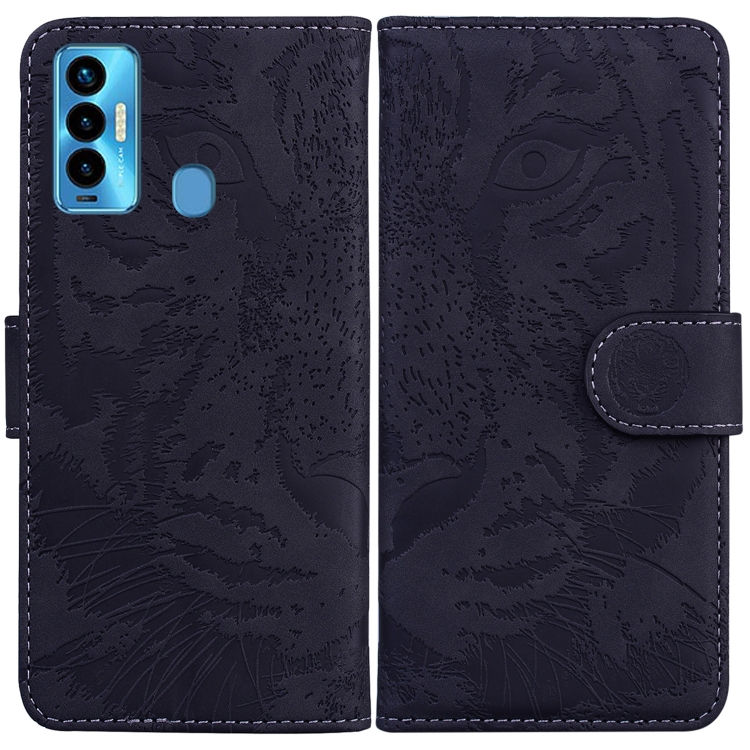 

For Tecno Camon 18i Tiger Embossing Pattern Horizontal Flip Leather Phone Case(Black)