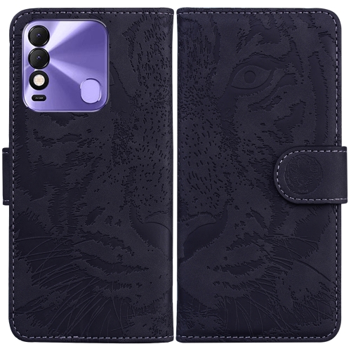 

For Tecno Spark 8 / 8T Tiger Embossing Pattern Horizontal Flip Leather Phone Case(Black)