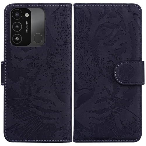 

For Tecno Spark Go 2022 / Spark 8C Tiger Embossing Pattern Horizontal Flip Leather Phone Case(Black)