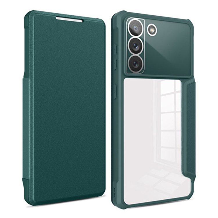 

For Samsung Galaxy S22 5G Magnetic Flip Leather Phone Case(Dark Green)