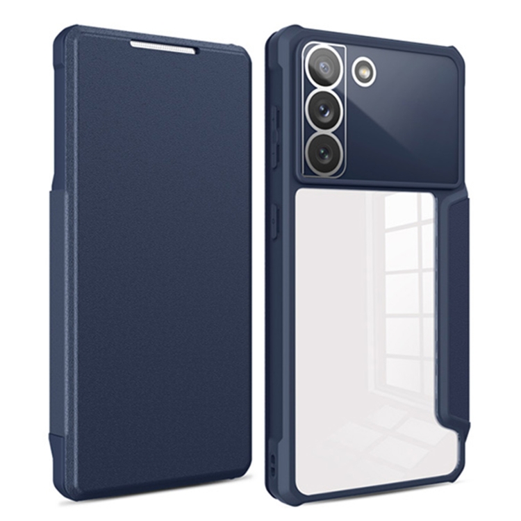 

For Samsung Galaxy S22+ 5G Magnetic Flip Leather Phone Case(Blue)