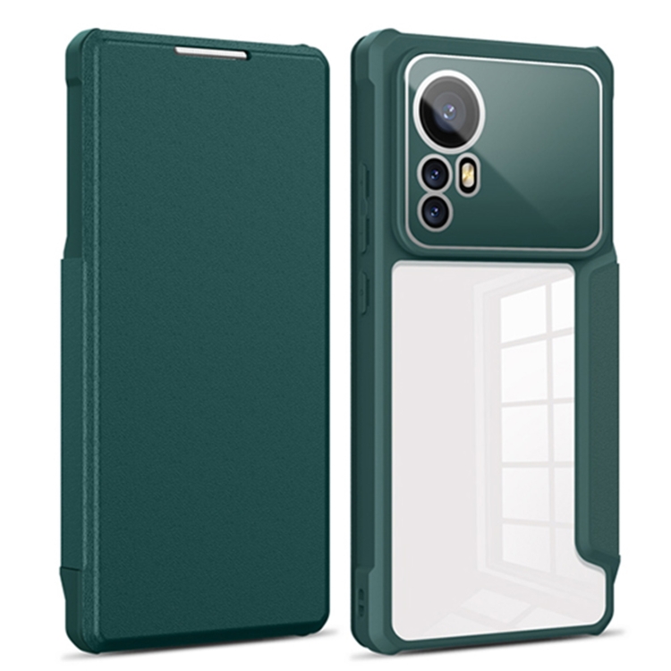 

For Xiaomi 12 Pro Magnetic Flip Leather Phone Case(Dark Green)