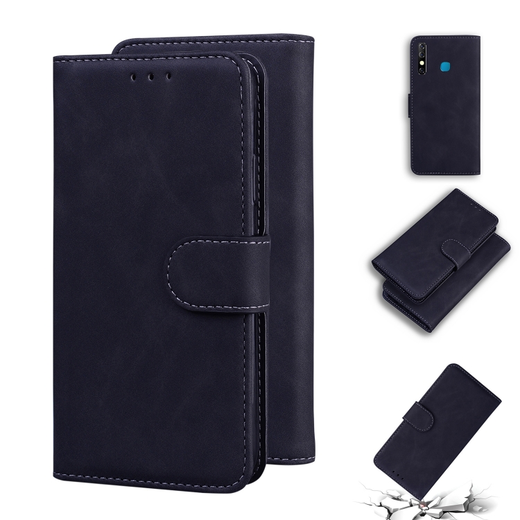 

For Infinix Hot 8 X650 CC7 Skin Feel Pure Color Flip Leather Phone Case(Black)