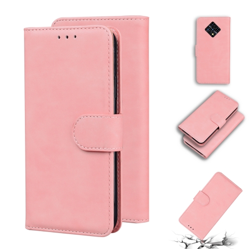 

For Infinix Zero 8 X687 Skin Feel Pure Color Flip Leather Phone Case(Pink)