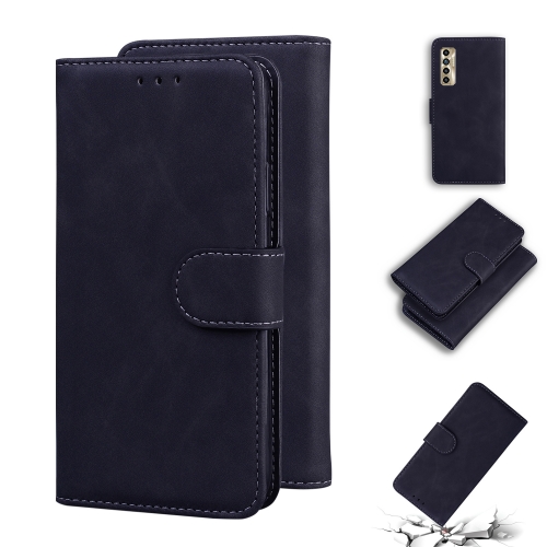 

For Tecno Camon 17P Skin Feel Pure Color Flip Leather Phone Case(Black)