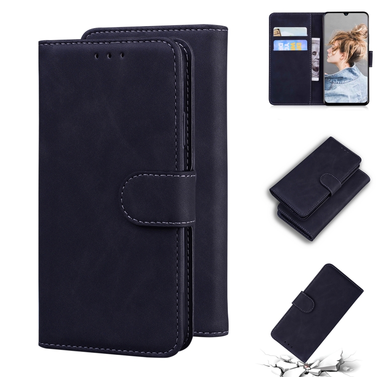 

For Blackview A80 Skin Feel Pure Color Flip Leather Phone Case(Black)