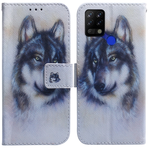 

For Tecno Pova LD7 Coloured Drawing Leather Phone Case(White Wolf)