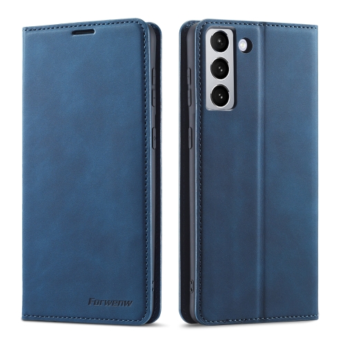 

For Samsung Galaxy S22+ 5G Forwenw Dream Series Oil Edge Strong Magnetism Leather Phone Case(Blue)