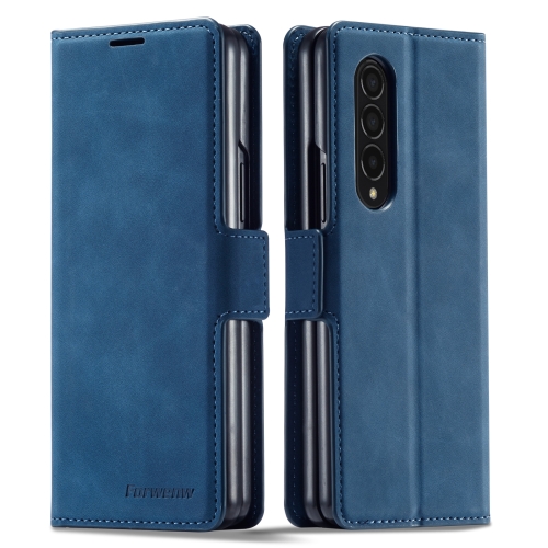 

For Samsung Galaxy Z Fold3 5G Forwenw Dream Series Oil Edge Strong Magnetism Leather Phone Case(Blue)