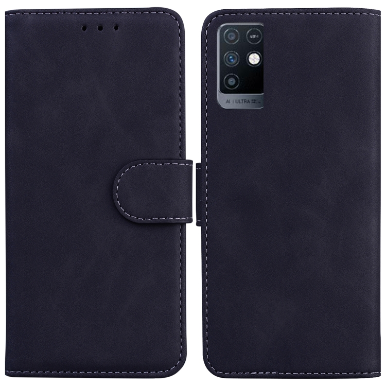 

For Infinix Note 10 X693 Skin Feel Pure Color Flip Leather Phone Case(Black)