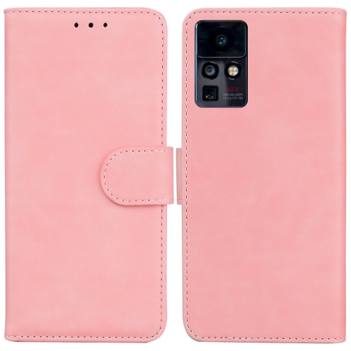 

For Infinix Zero X / X Pro Skin Feel Pure Color Flip Leather Phone Case(Pink)