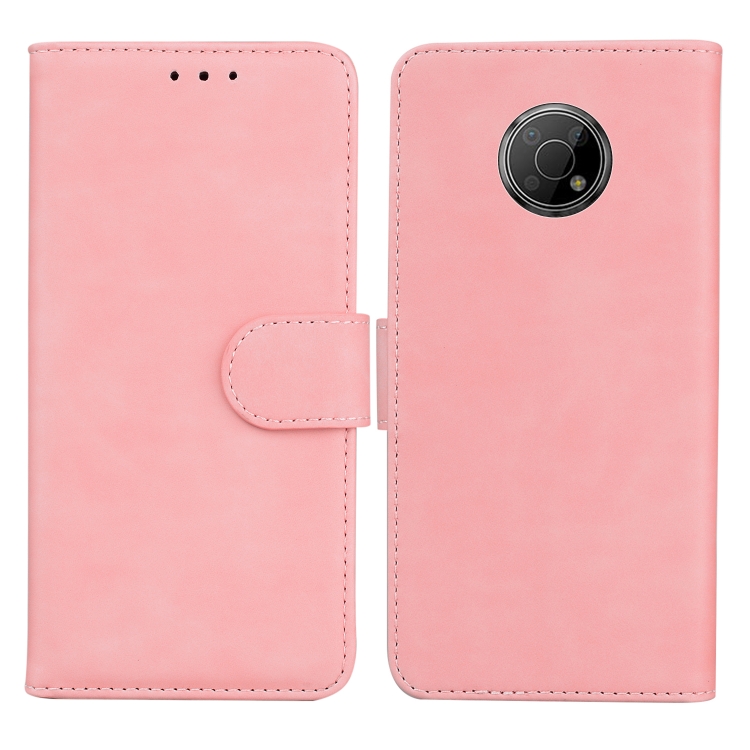 

For Nokia G300 Skin Feel Pure Color Flip Leather Phone Case(Pink)