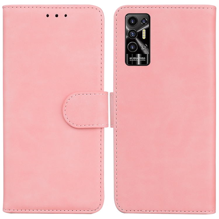 

For Tecno Pova 2 Skin Feel Pure Color Flip Leather Phone Case(Pink)