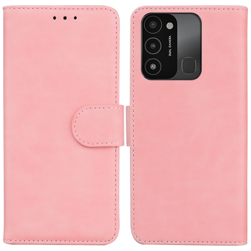 

For Tecno Spark Go 2022 / Spark 8C Skin Feel Pure Color Flip Leather Phone Case(Pink)