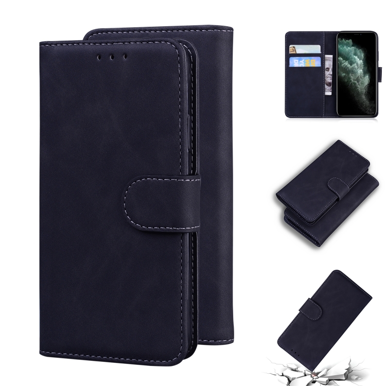 

Skin Feel Pure Color Flip Leather Phone Case For iPhone 11 Pro(Black)