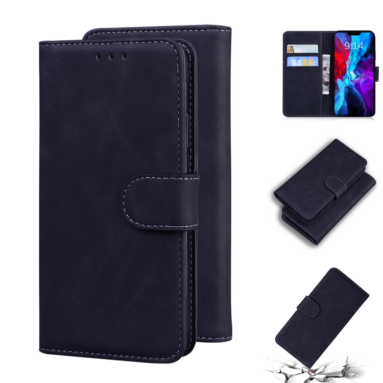 

Skin Feel Pure Color Flip Leather Phone Case For iPhone 12 mini(Black)