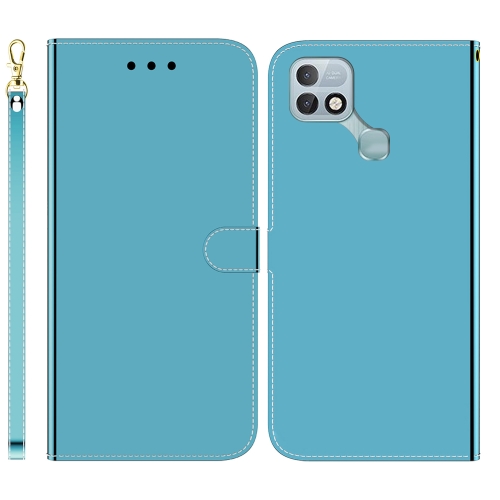 

For Infinix Hot 10i / Smart 5 Pro X659B / PR652B / S658E Imitated Mirror Surface Horizontal Flip Leather Phone Case(Blue)