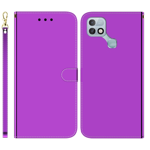 

For Infinix Hot 10i / Smart 5 Pro X659B / PR652B / S658E Imitated Mirror Surface Horizontal Flip Leather Phone Case(Purple)