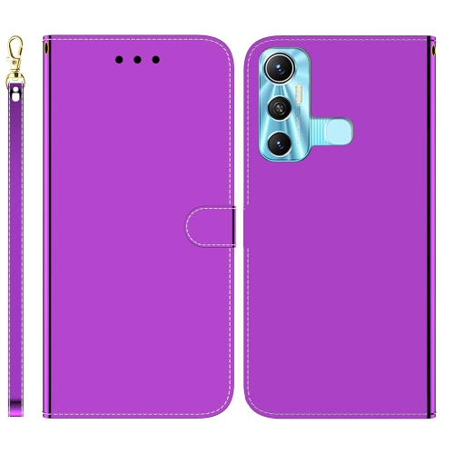 

For Infinix Hot 11 X662 Imitated Mirror Surface Horizontal Flip Leather Phone Case(Purple)