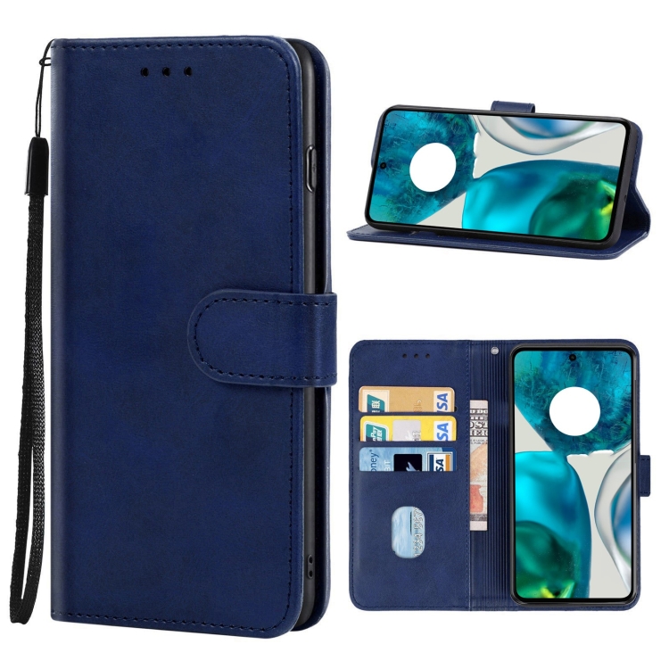 

Leather Phone Case For Motorola Moto G52(Blue)