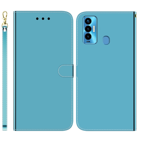 

For Tecno Camon 18i Imitated Mirror Surface Horizontal Flip Leather Phone Case(Blue)