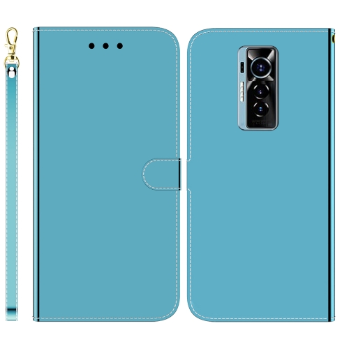 

For Tecno Phantom X Imitated Mirror Surface Horizontal Flip Leather Phone Case(Blue)