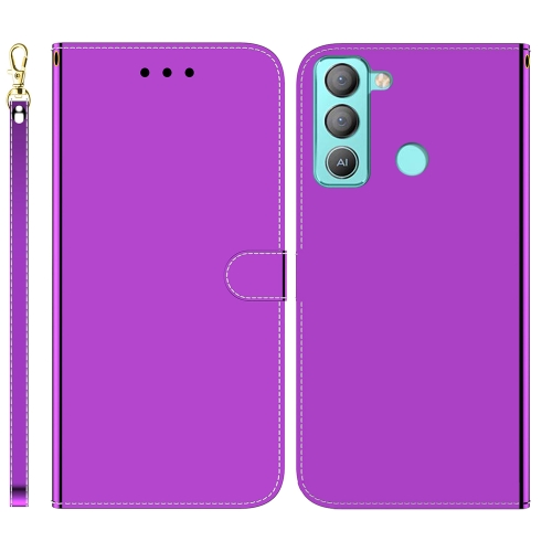 

For Tecno Pop 5 LTE BD4 Imitated Mirror Surface Horizontal Flip Leather Phone Case(Purple)