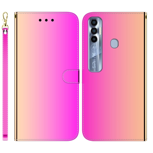 

For Tecno Spark 7 Pro Imitated Mirror Surface Horizontal Flip Leather Phone Case(Gradient Color)