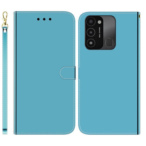 

For Tecno Spark Go 2022 / Spark 8C Imitated Mirror Surface Horizontal Flip Leather Phone Case(Blue)