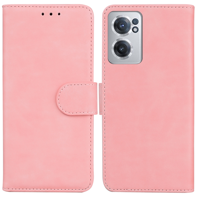 

For OnePlus Nord CE 2 5G Skin Feel Pure Color Flip Leather Phone Case(Pink)